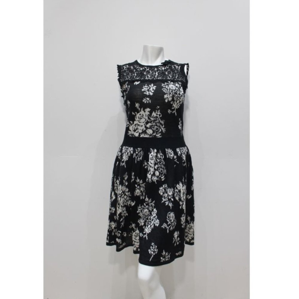 Red Valentino wool silk cashmere floral dress sz S